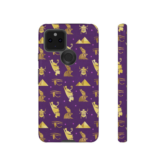 Purple and Gold Egyptian Google Pixel Tough Cases | African Google Pixel Case | Afrocentric Google Pixel Case | Egyptian Phone Case