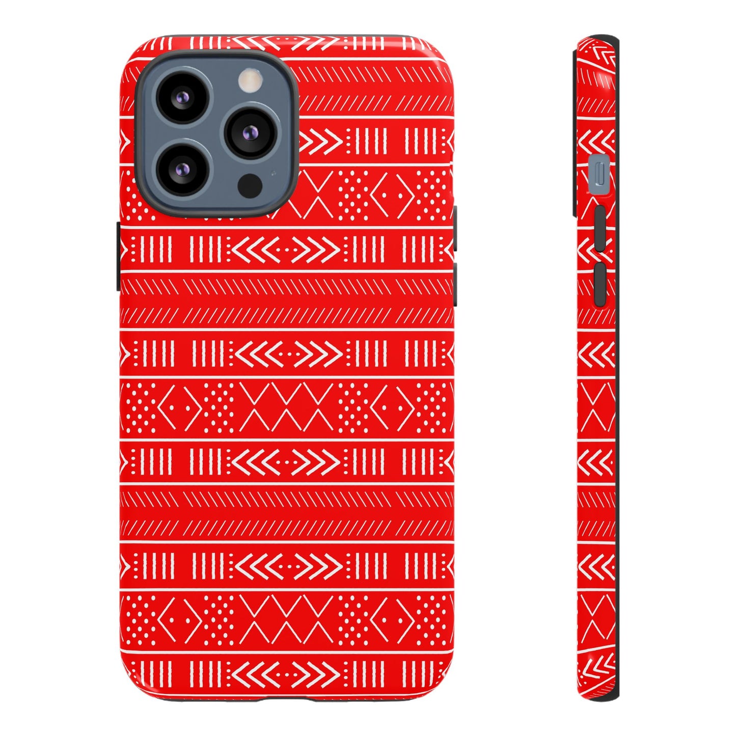Red and White iPhone Tough Cases | Mudcloth iPhone Case | Afrocentric iPhone Case