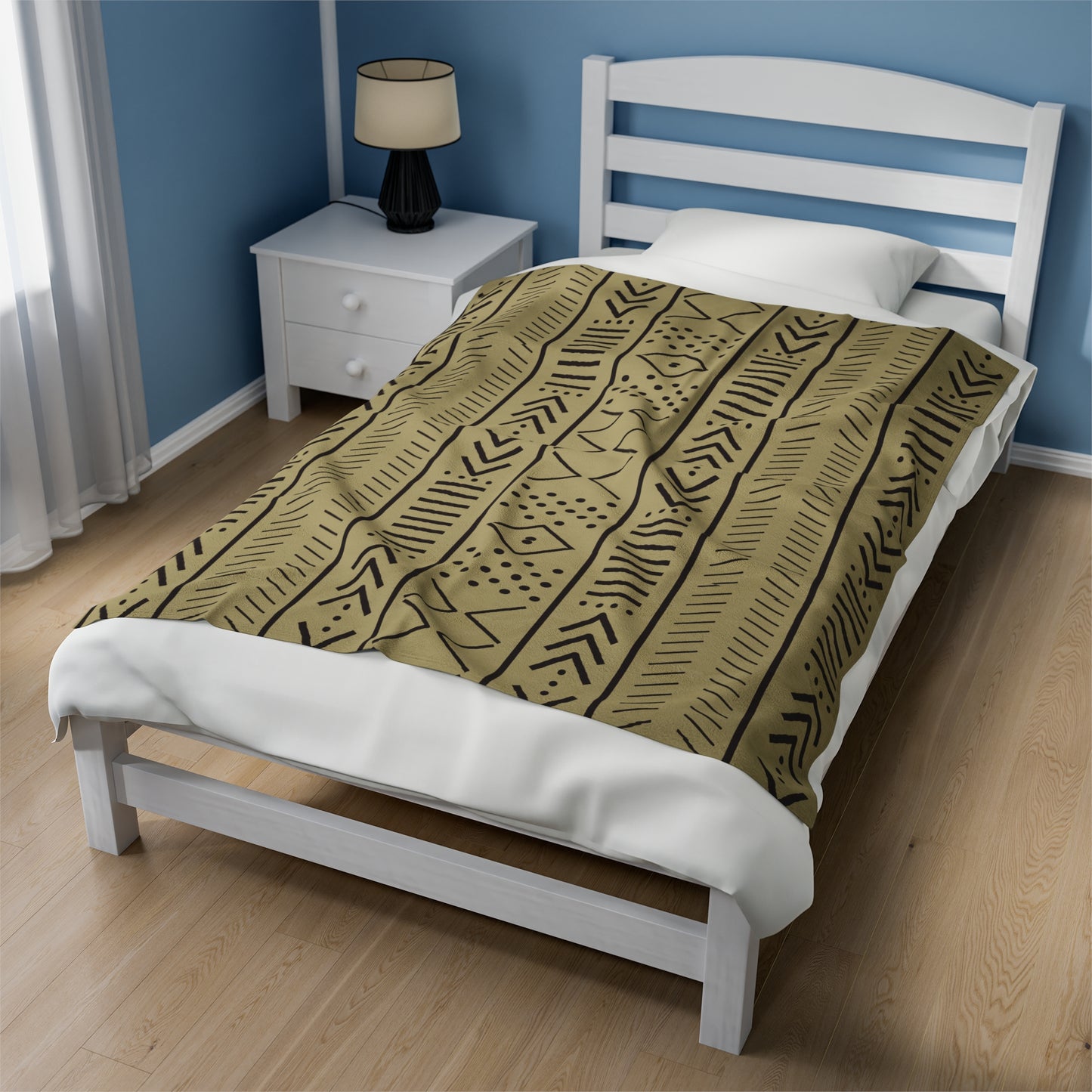Beige Mudcloth Inspired Blanket