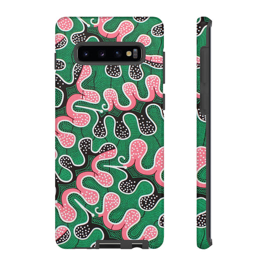 Green Pink Ankara Samsung Tough Cases | African Samsung Case | Afrocentric Samsung Case | Ankara Samsung Phone Case
