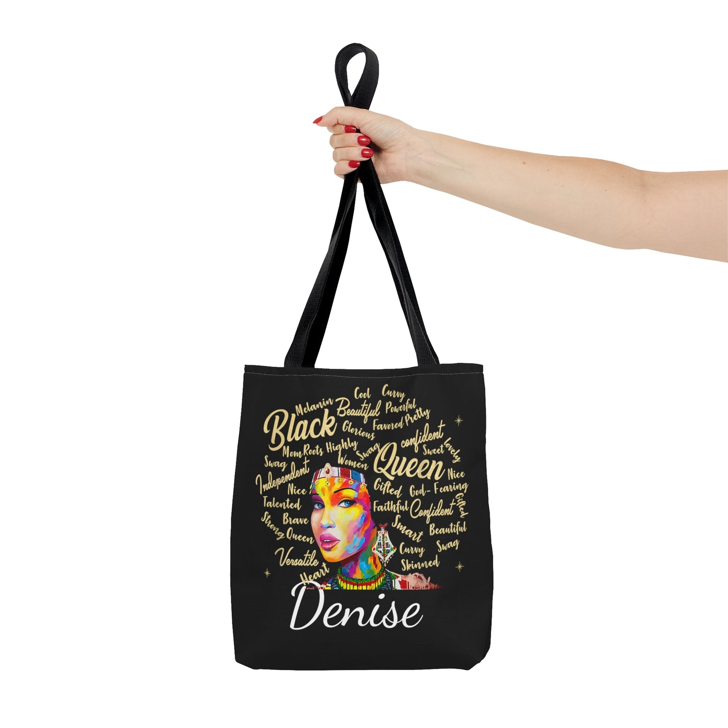 Personalized Black Queen Tote Bag