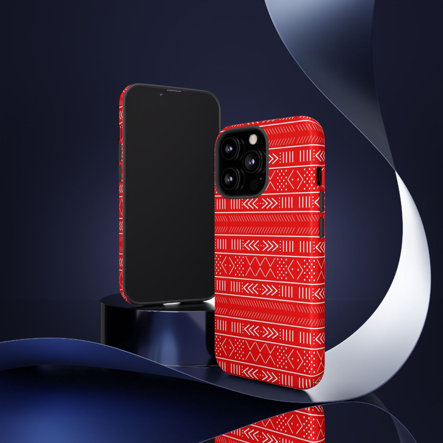 Red and White iPhone Tough Cases | Mudcloth iPhone Case | Afrocentric iPhone Case