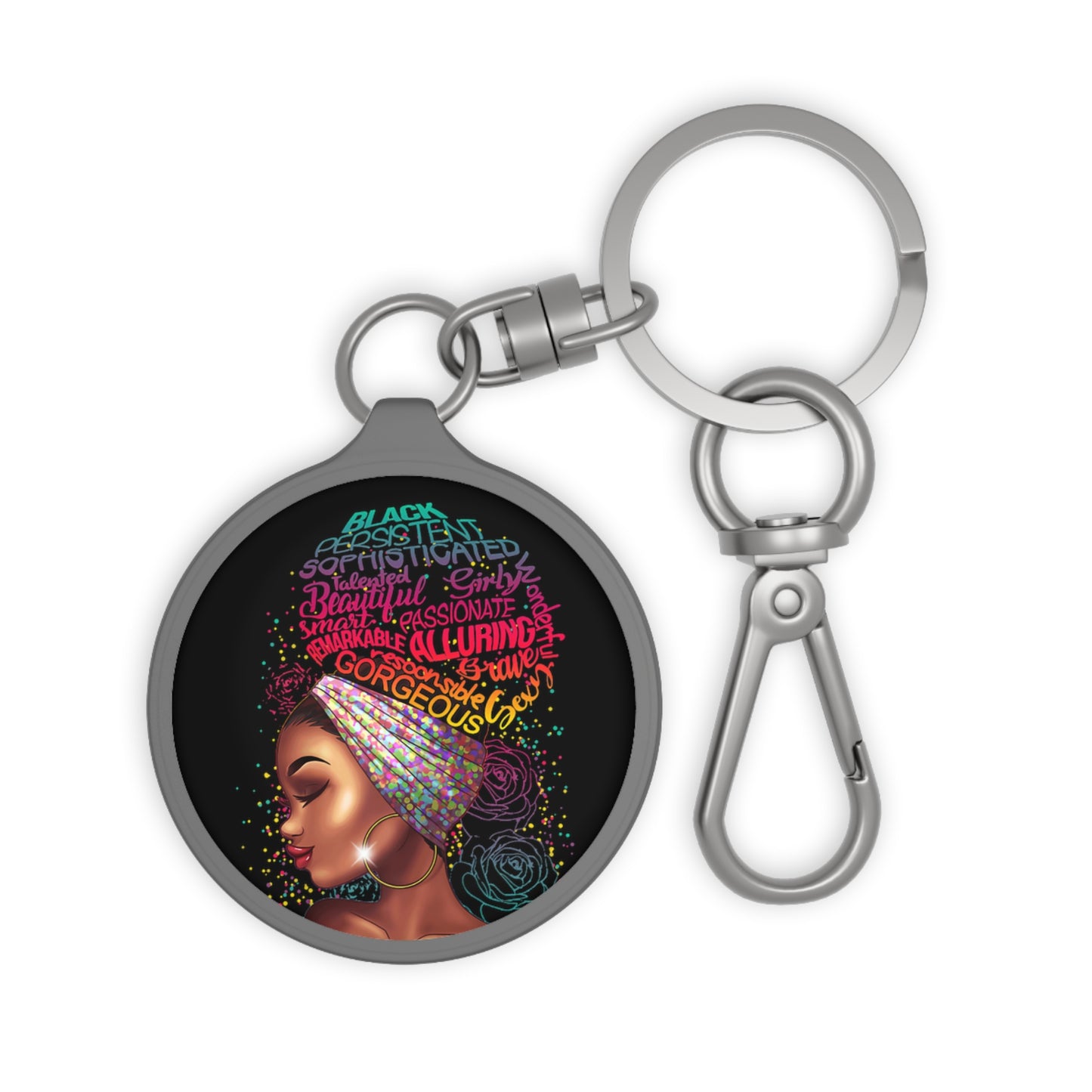 Melanin Queen Keyring Tag | Black Girl Rocks Keychain