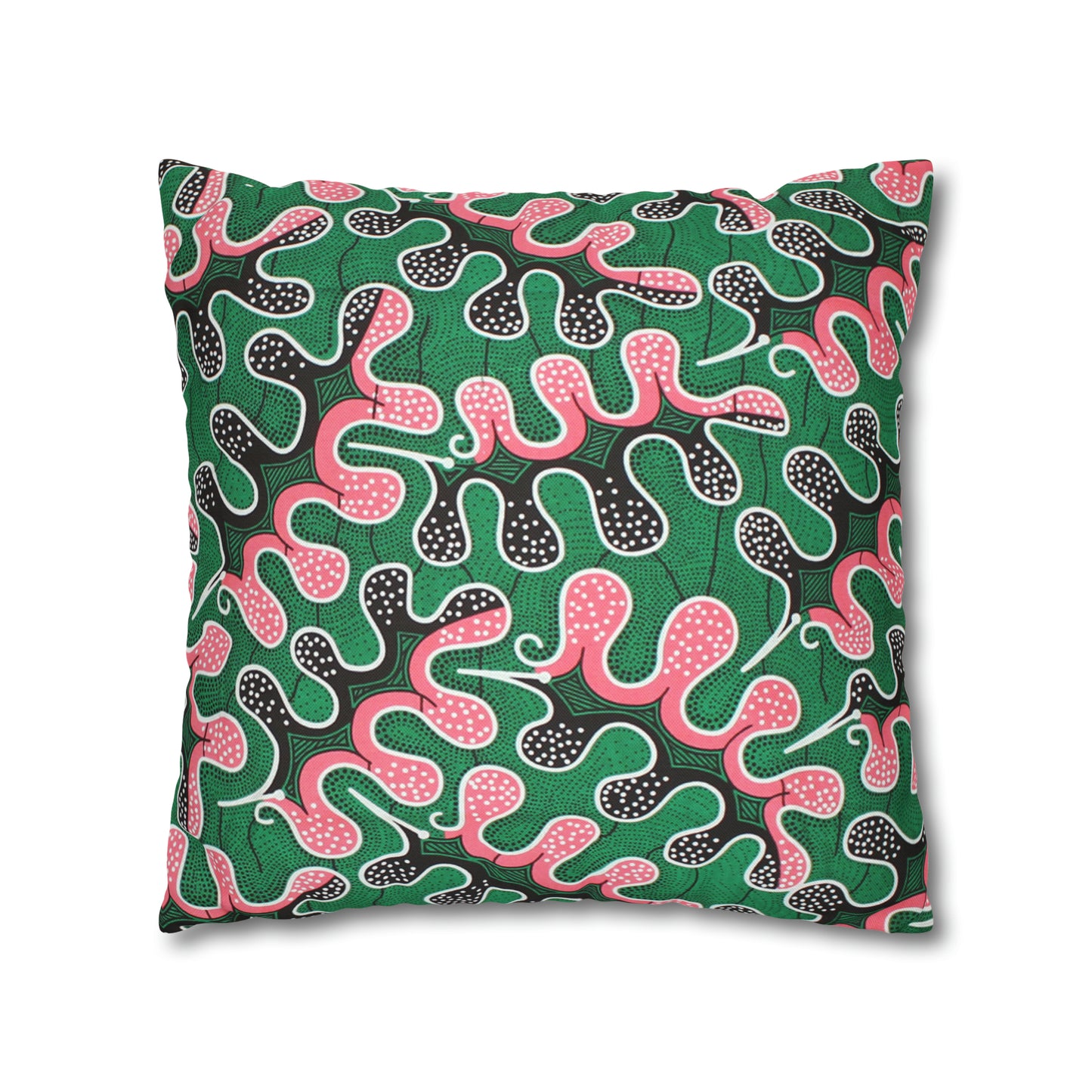 Pink and Green Ankara Square Pillow Case | Afrocentric Pillow Case