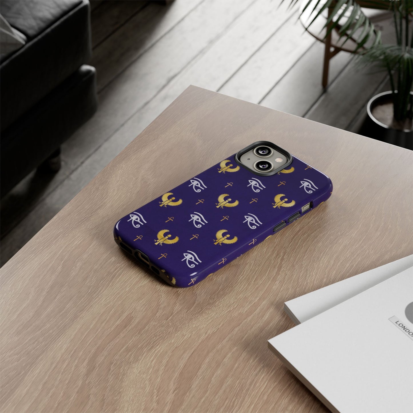 Blue Gold Egyptian iPhone Tough Cases | Egyptian iPhone Case | Afrocentric iPhone Case