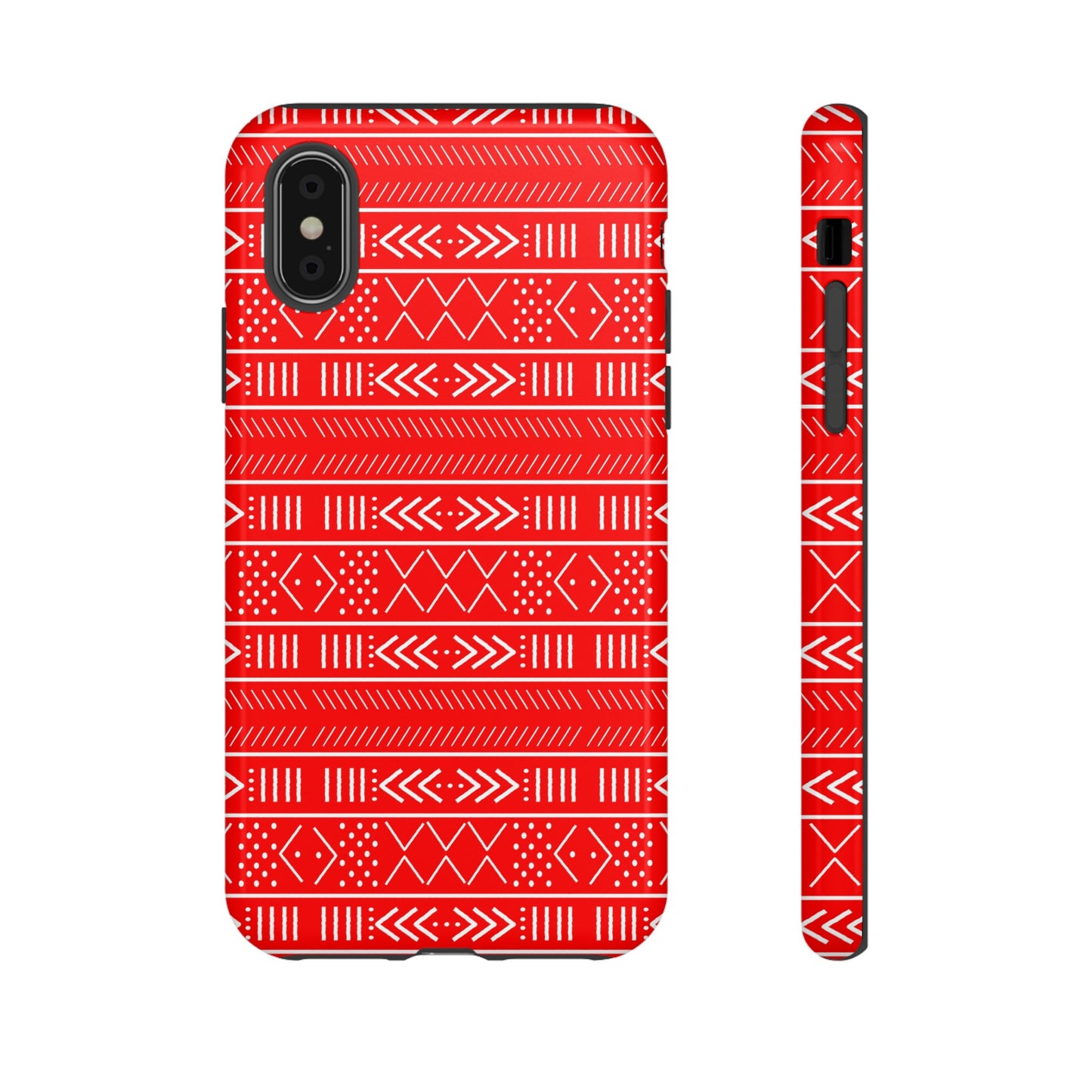 Red and White iPhone Tough Cases | Mudcloth iPhone Case | Afrocentric iPhone Case