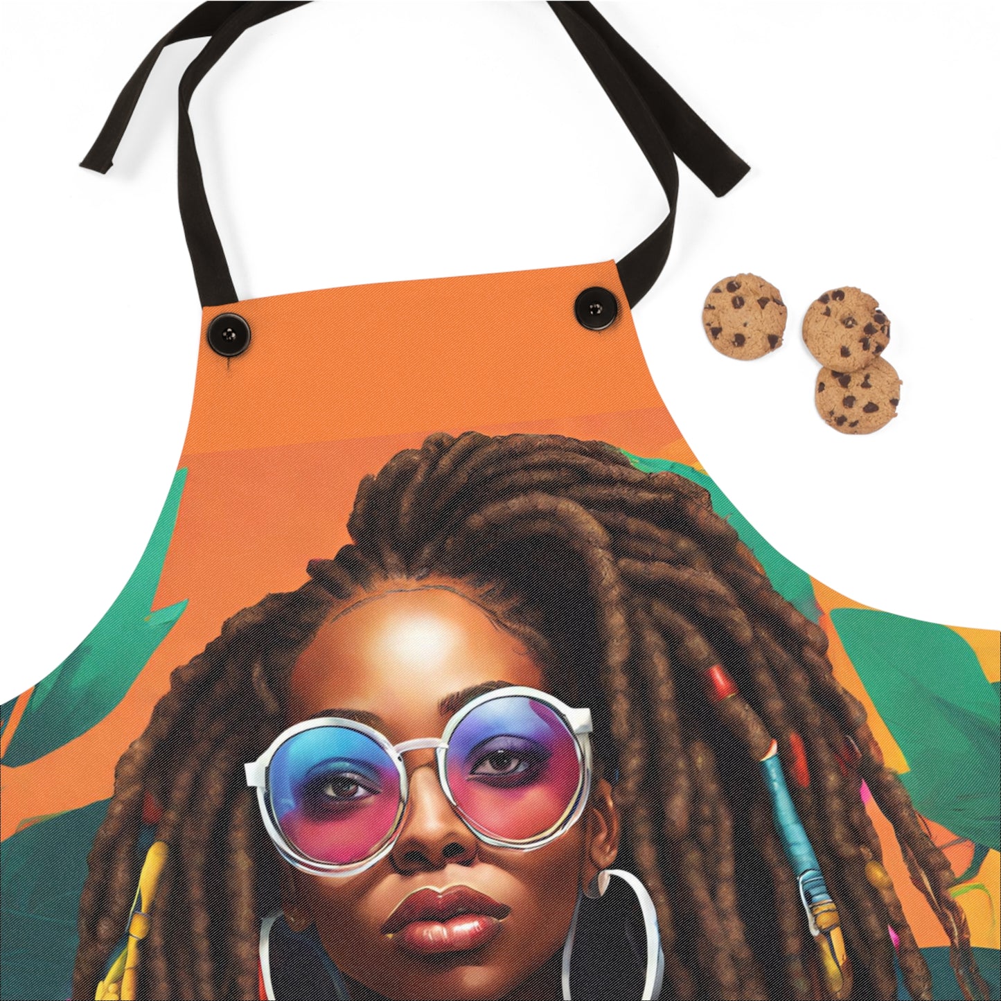 Apron - Melanin Queen with Dreadlocks and Glasses