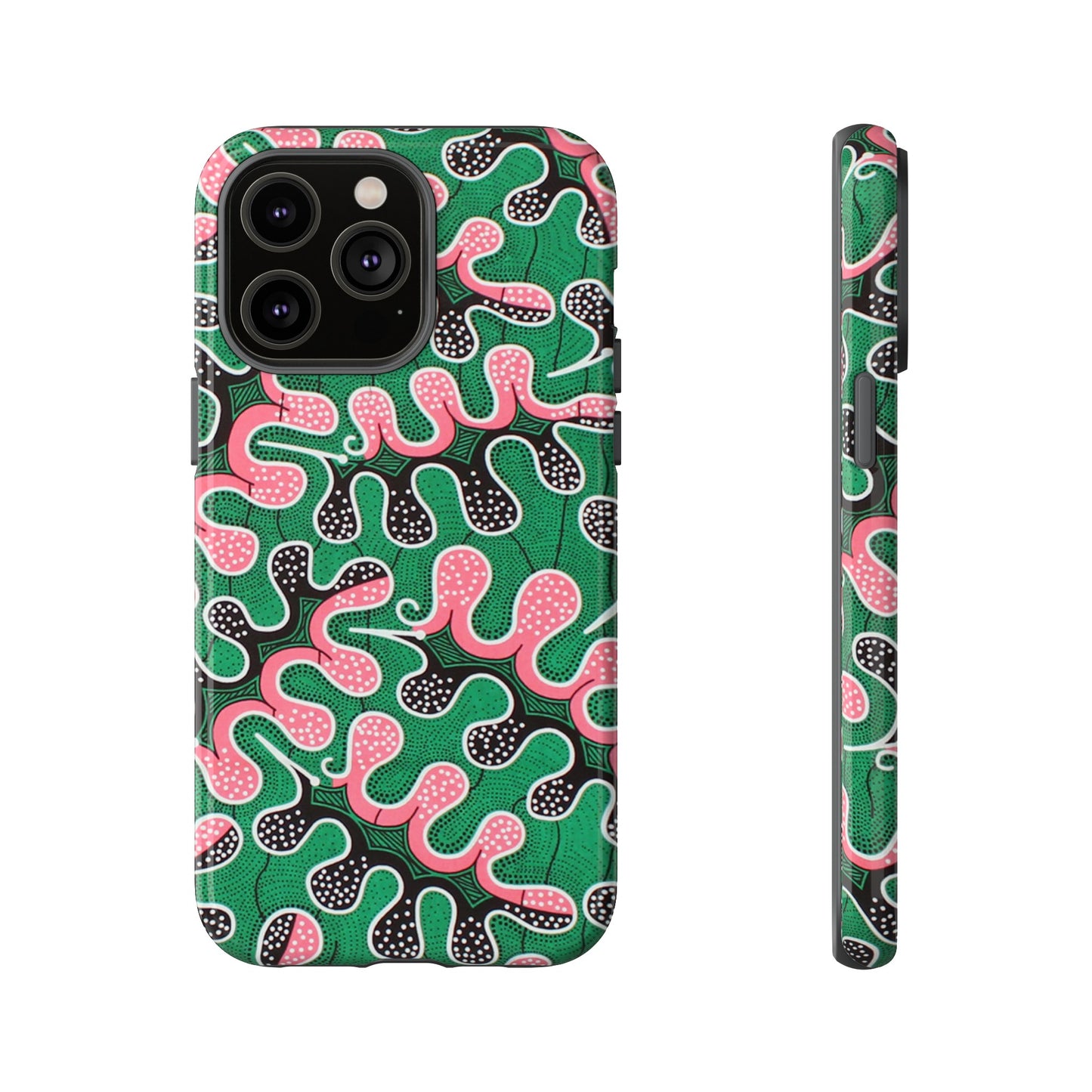 Green Pink iPhone Tough Cases | Ankara iPhone Case | Afrocentric iPhone Case