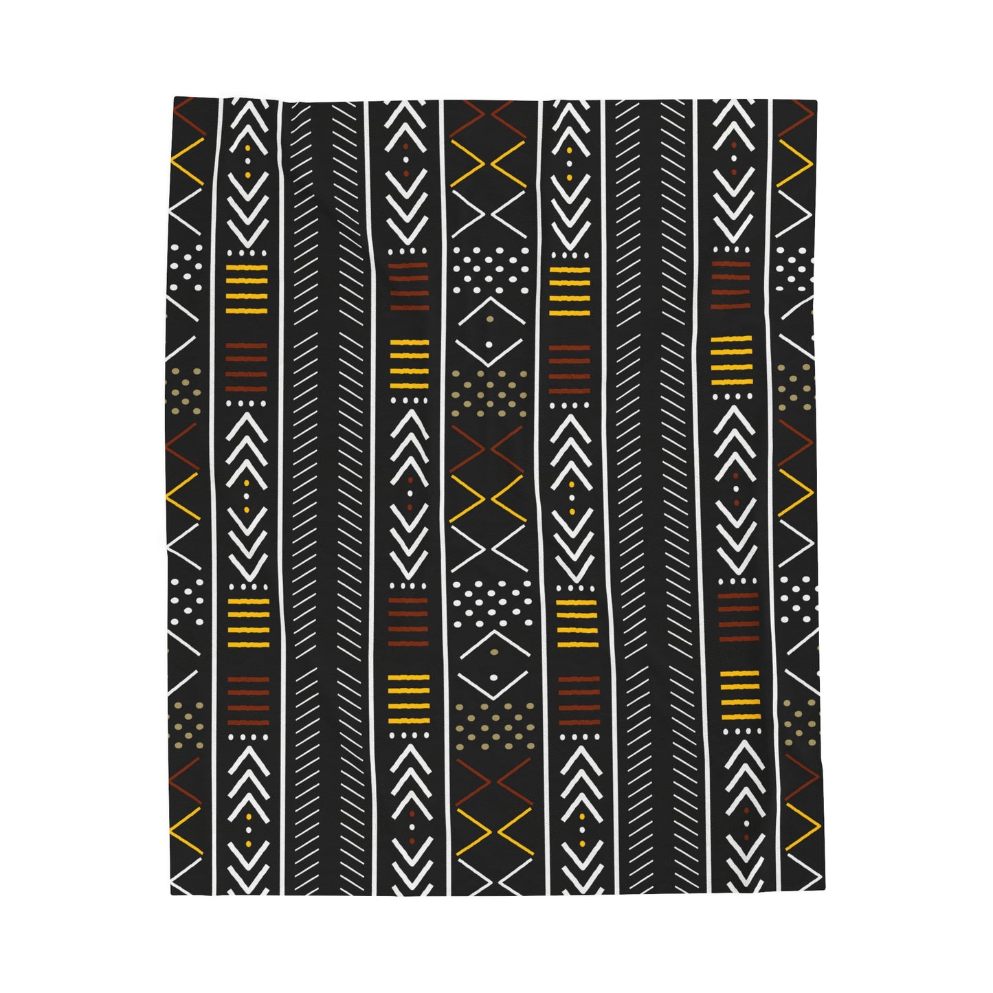 African Mudcloth Inspired Plush Blanket