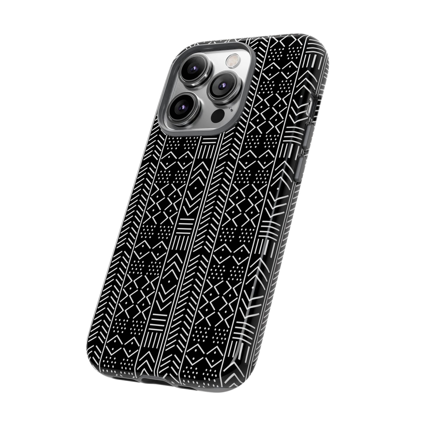 Black & White Mudcloth iPhone Tough Cases | African iPhone Case | Afrocentric iPhone Case