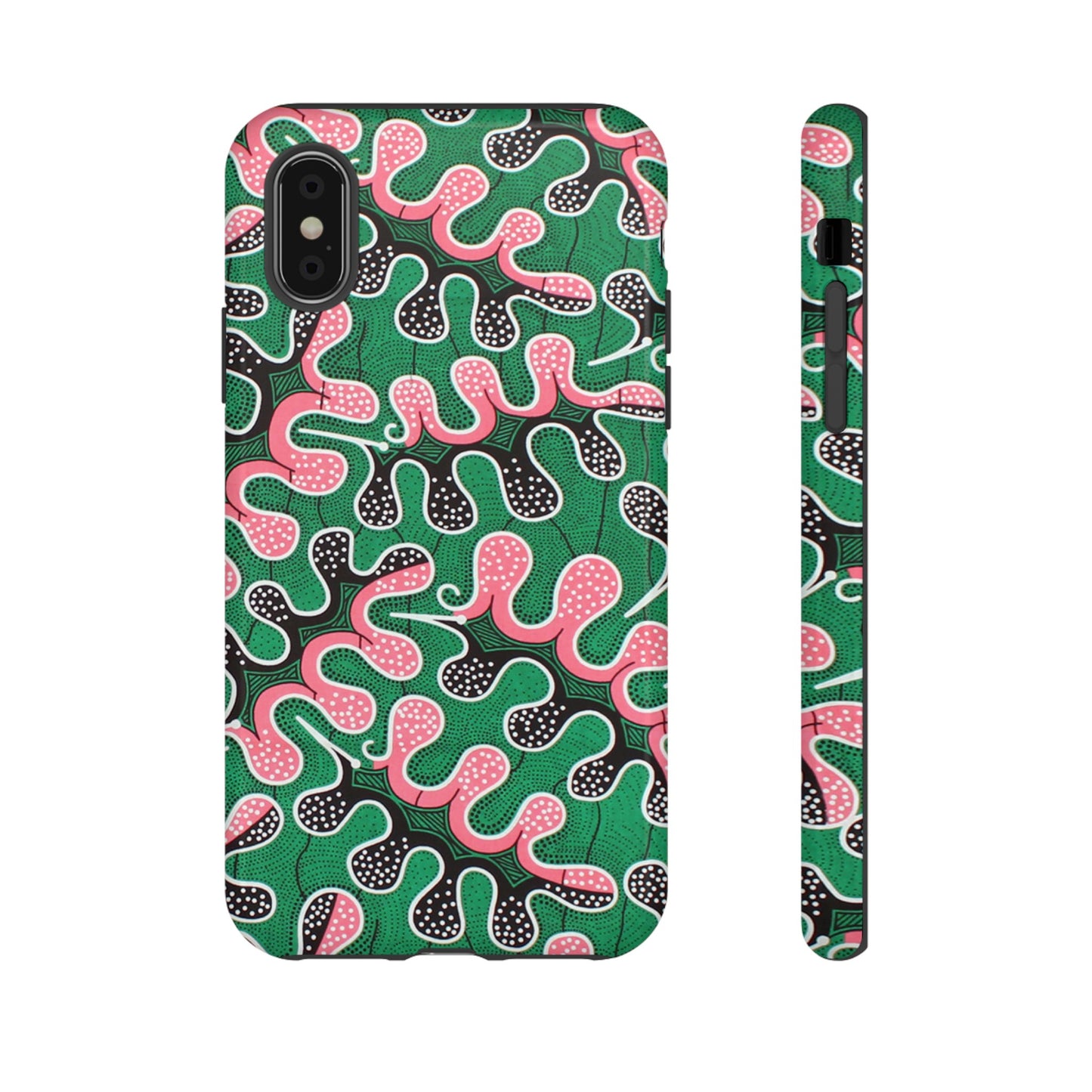 Green Pink iPhone Tough Cases | Ankara iPhone Case | Afrocentric iPhone Case