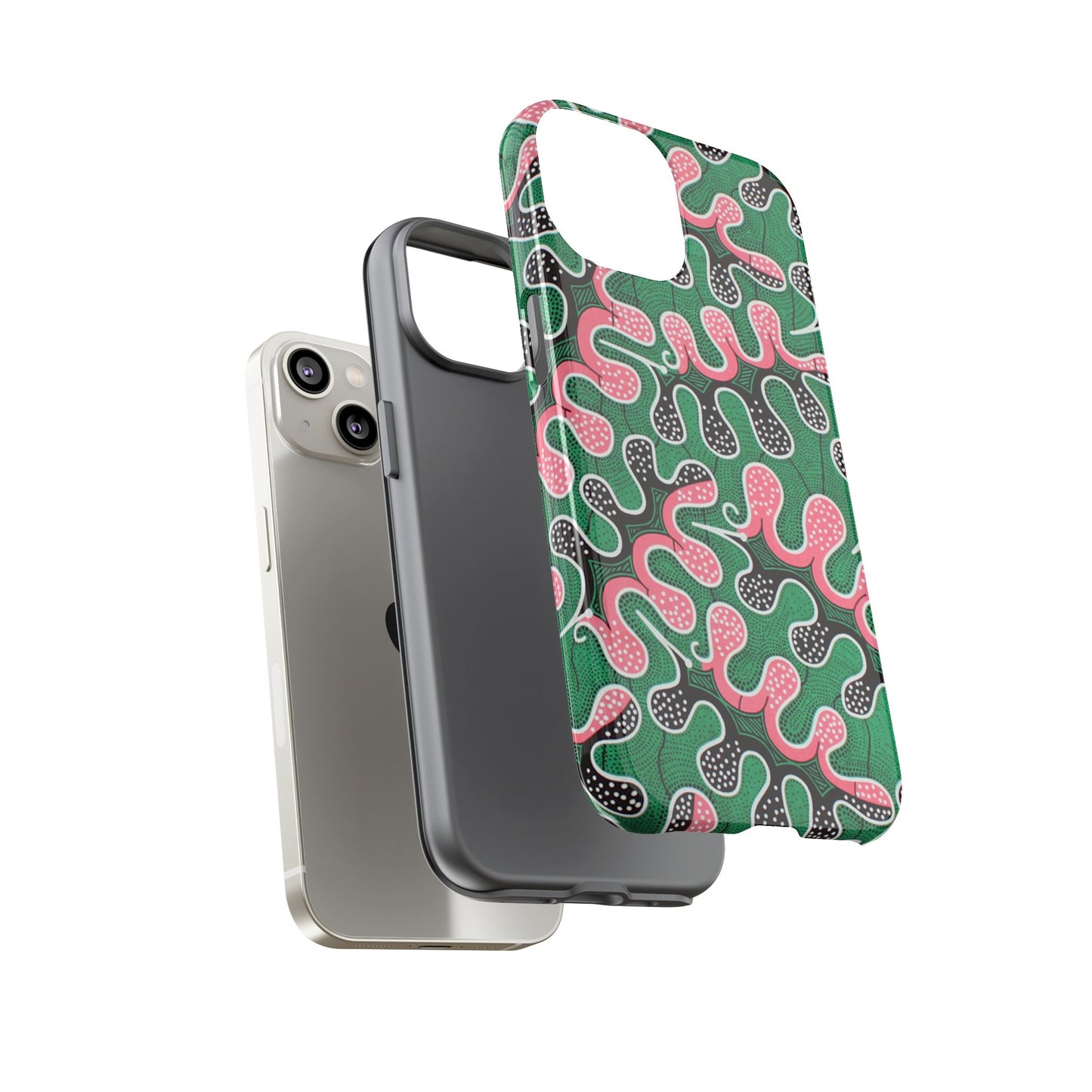 Green Pink iPhone Tough Cases | Ankara iPhone Case | Afrocentric iPhone Case