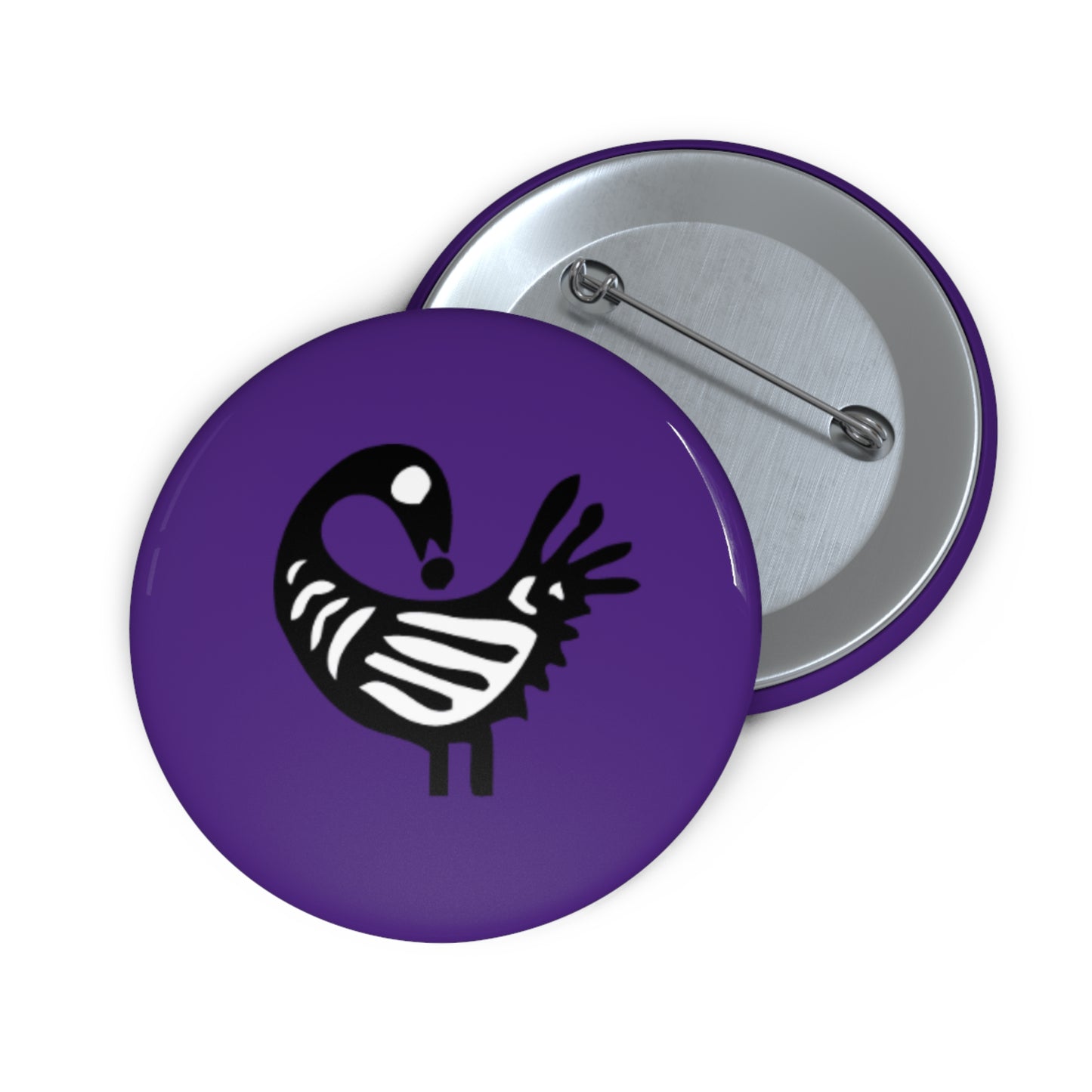 Purple Pin Buttons - Sankofa Design | Unique African Accessories & Gifts