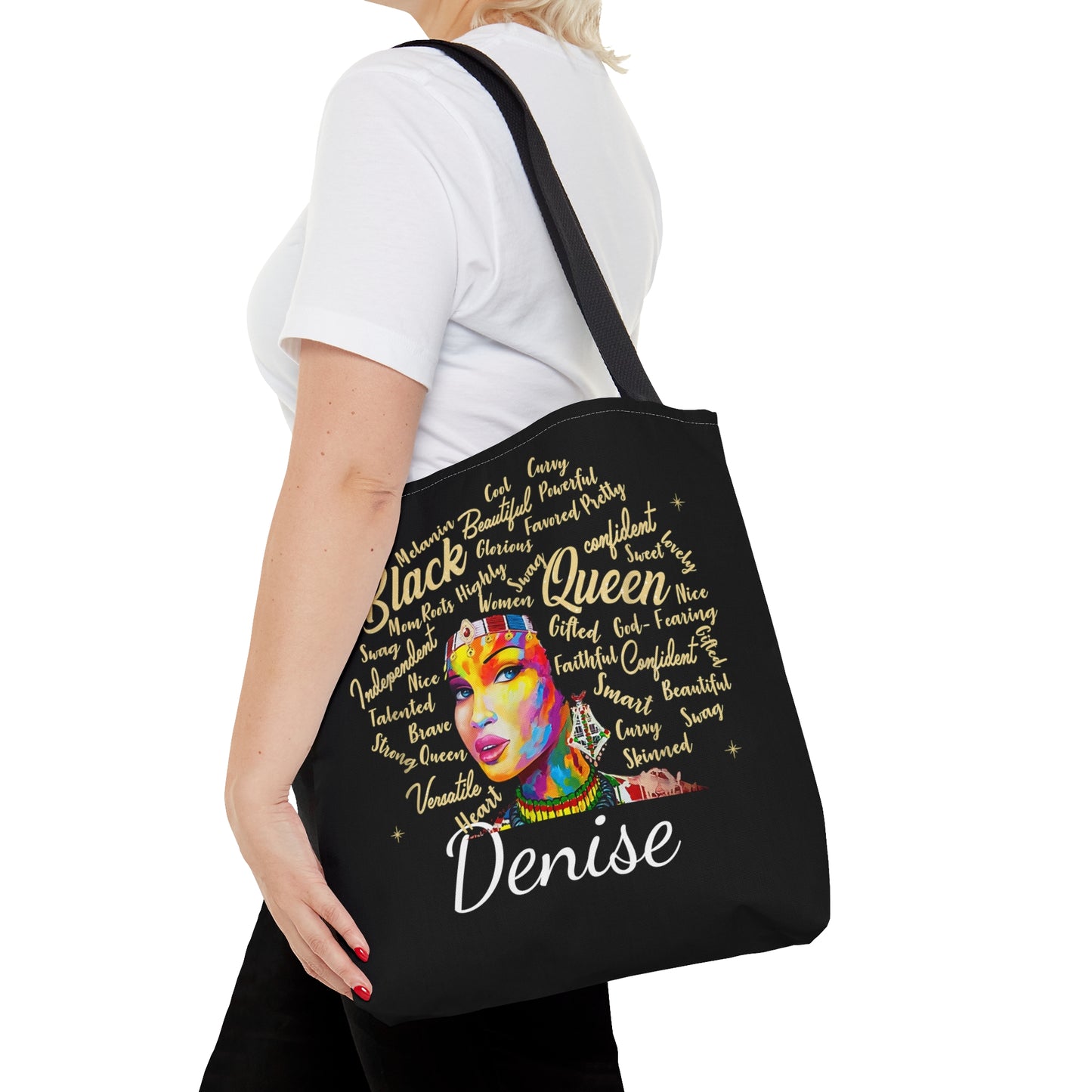 Personalized Black Queen Tote Bag
