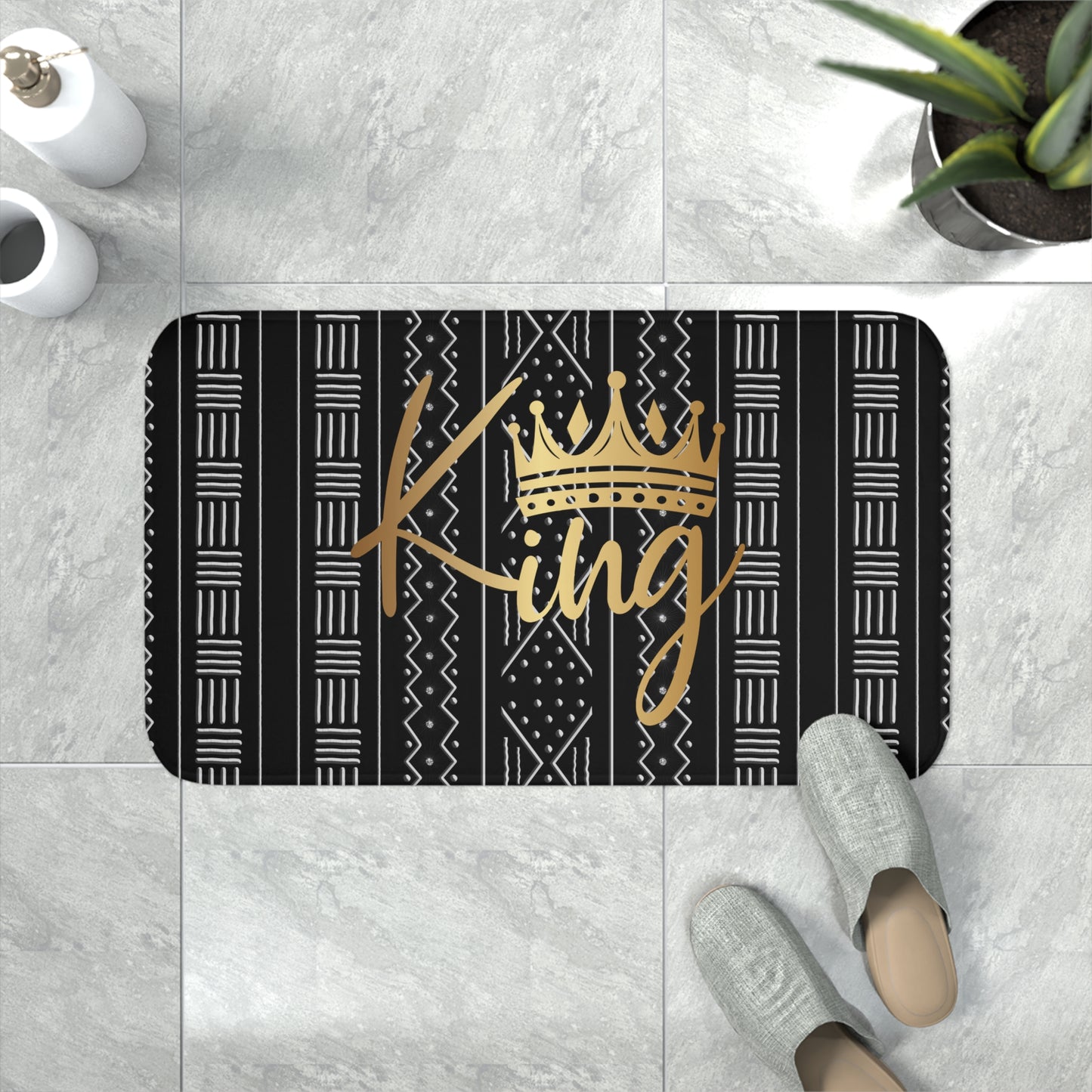 King Mudcloth Memory Foam Bath Mat