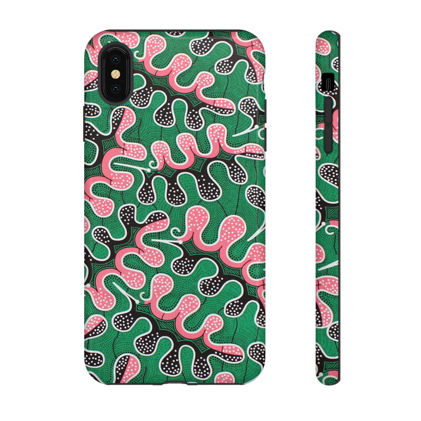 Green Pink iPhone Tough Cases | Ankara iPhone Case | Afrocentric iPhone Case