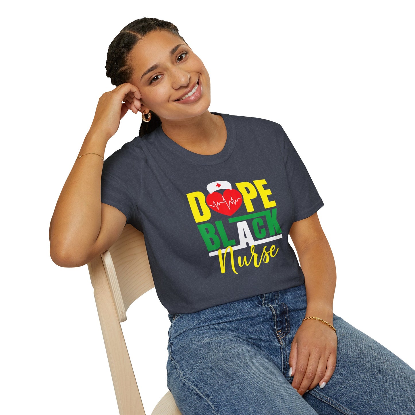 Dope Black Nurse Unisex Softstyle T-Shirt