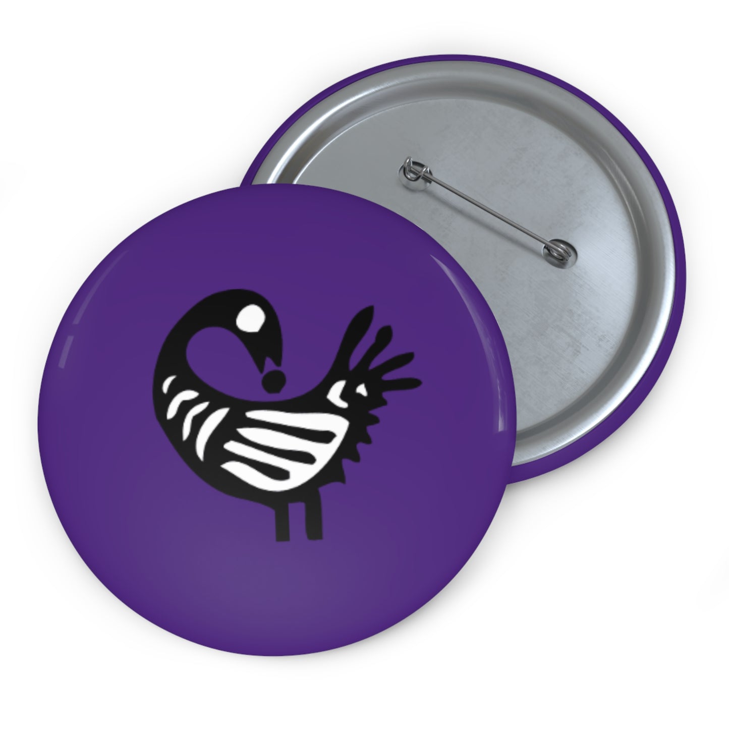 Purple Pin Buttons - Sankofa Design | Unique African Accessories & Gifts