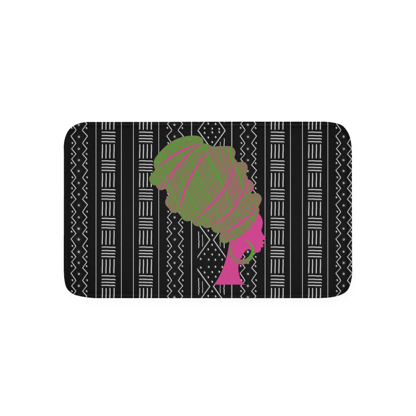 Pink/Green Queen Memory Foam Bath Mat