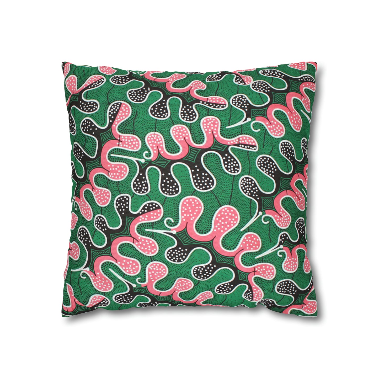 Pink and Green Ankara Square Pillow Case | Afrocentric Pillow Case