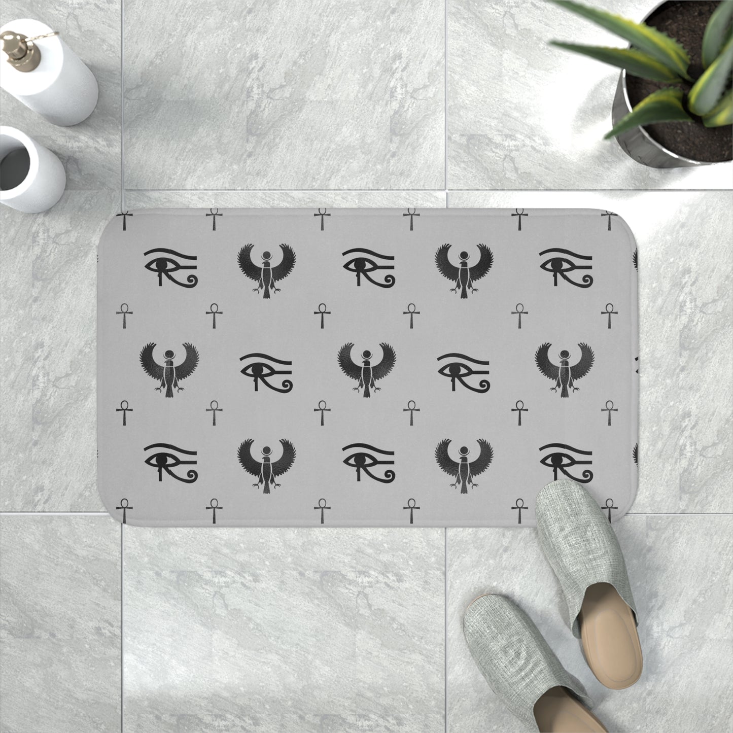 Grey Egyptian Memory Foam Bath Mat