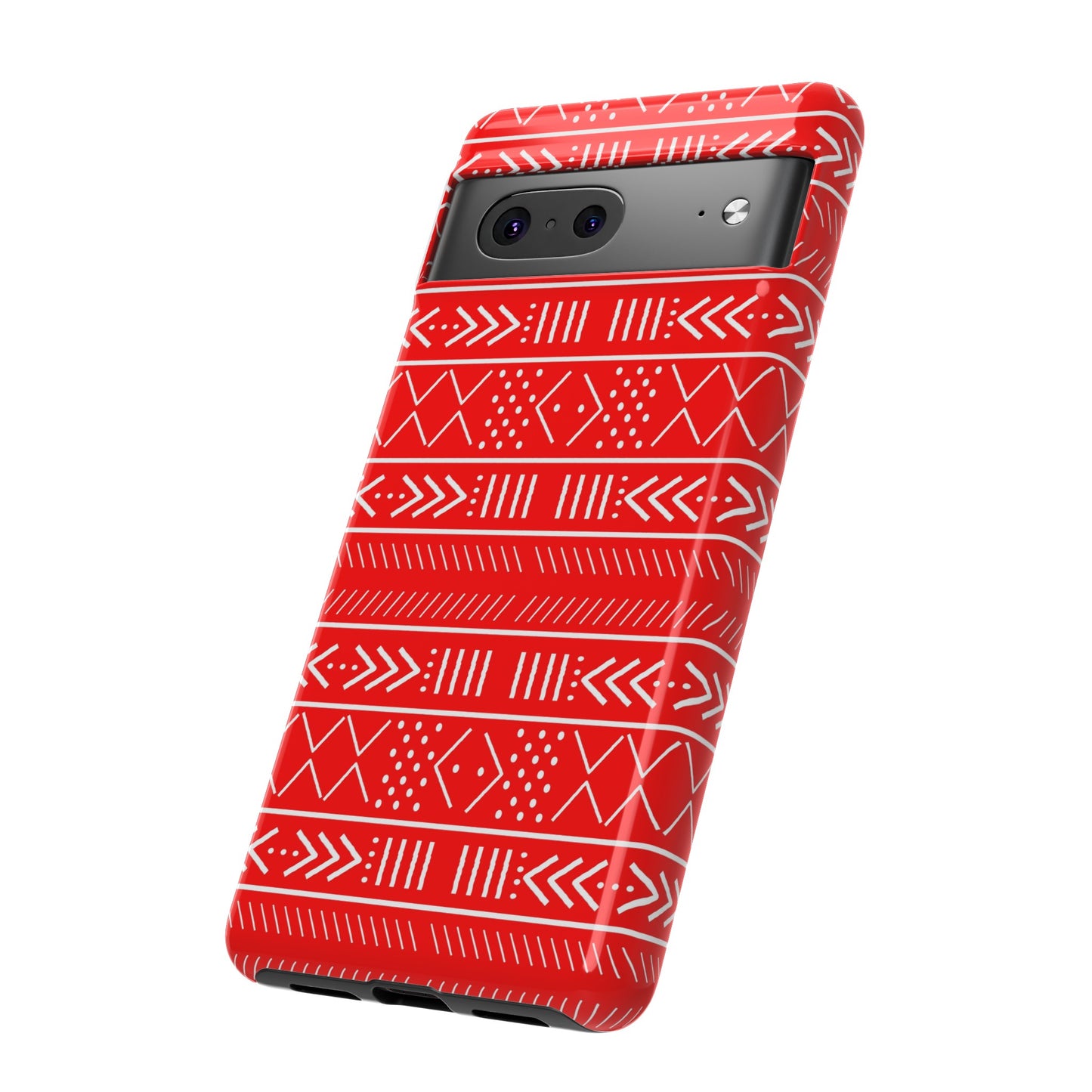Red and White Mudcloth Google Pixel Tough Cases | African Google Pixel Case | Afrocentric Google Pixel Case | Mudcloth Phone Case