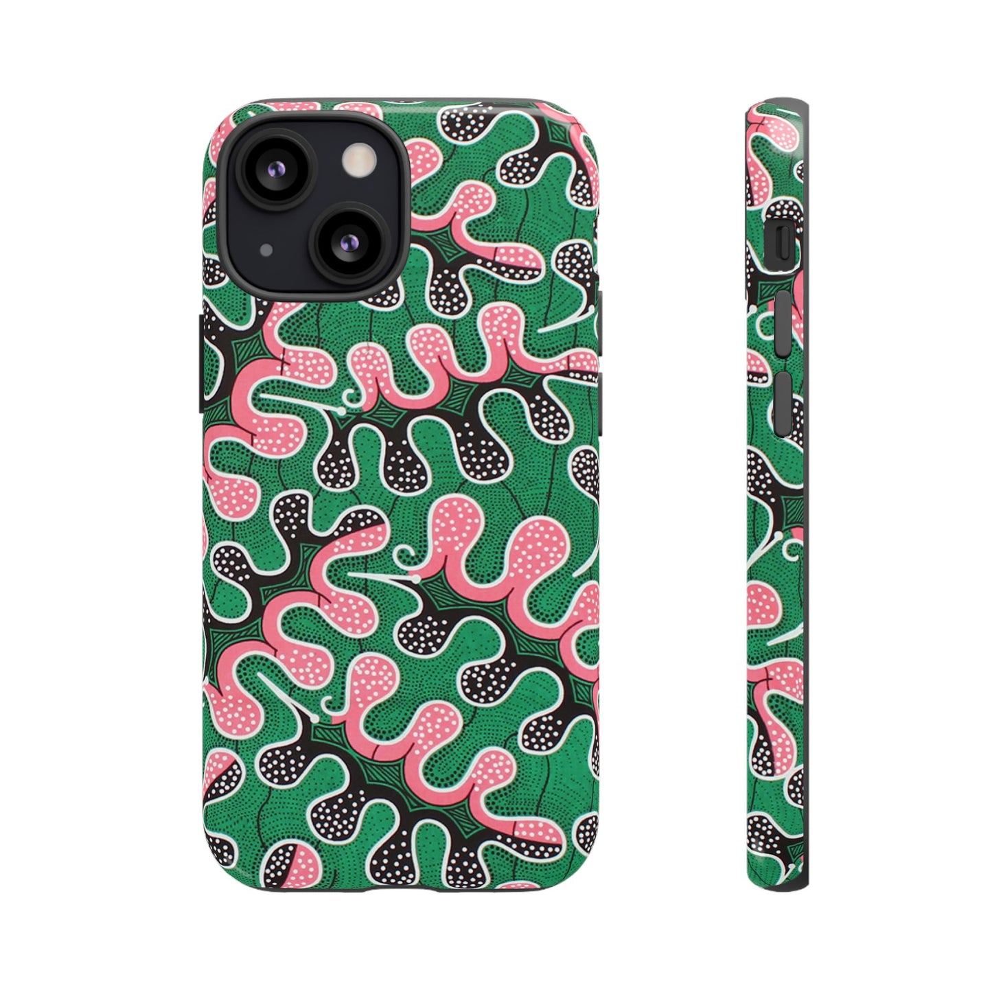Green Pink iPhone Tough Cases | Ankara iPhone Case | Afrocentric iPhone Case