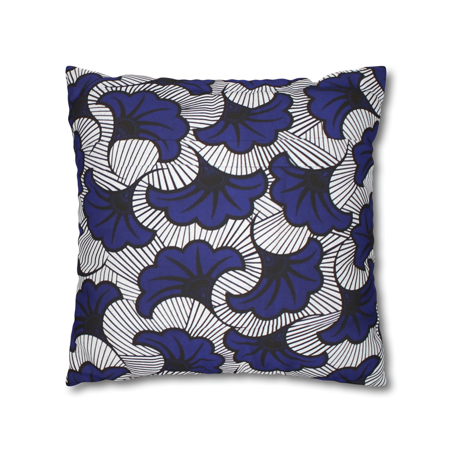 Blue Floral Ankara Square Pillow Case | Afrocentric Pillow Case