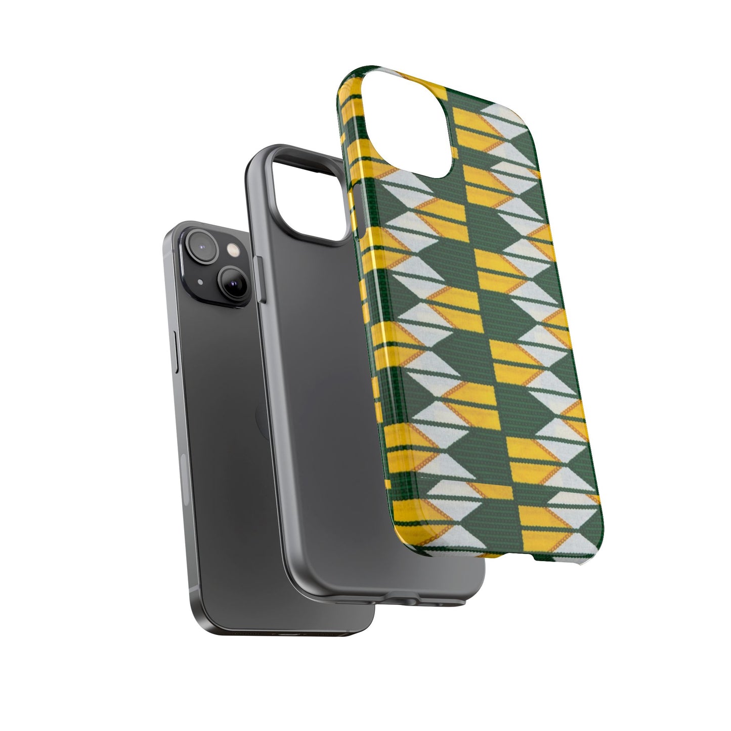 Green Yellow White iPhone Tough Cases | Ankara iPhone Case | Afrocentric iPhone Case