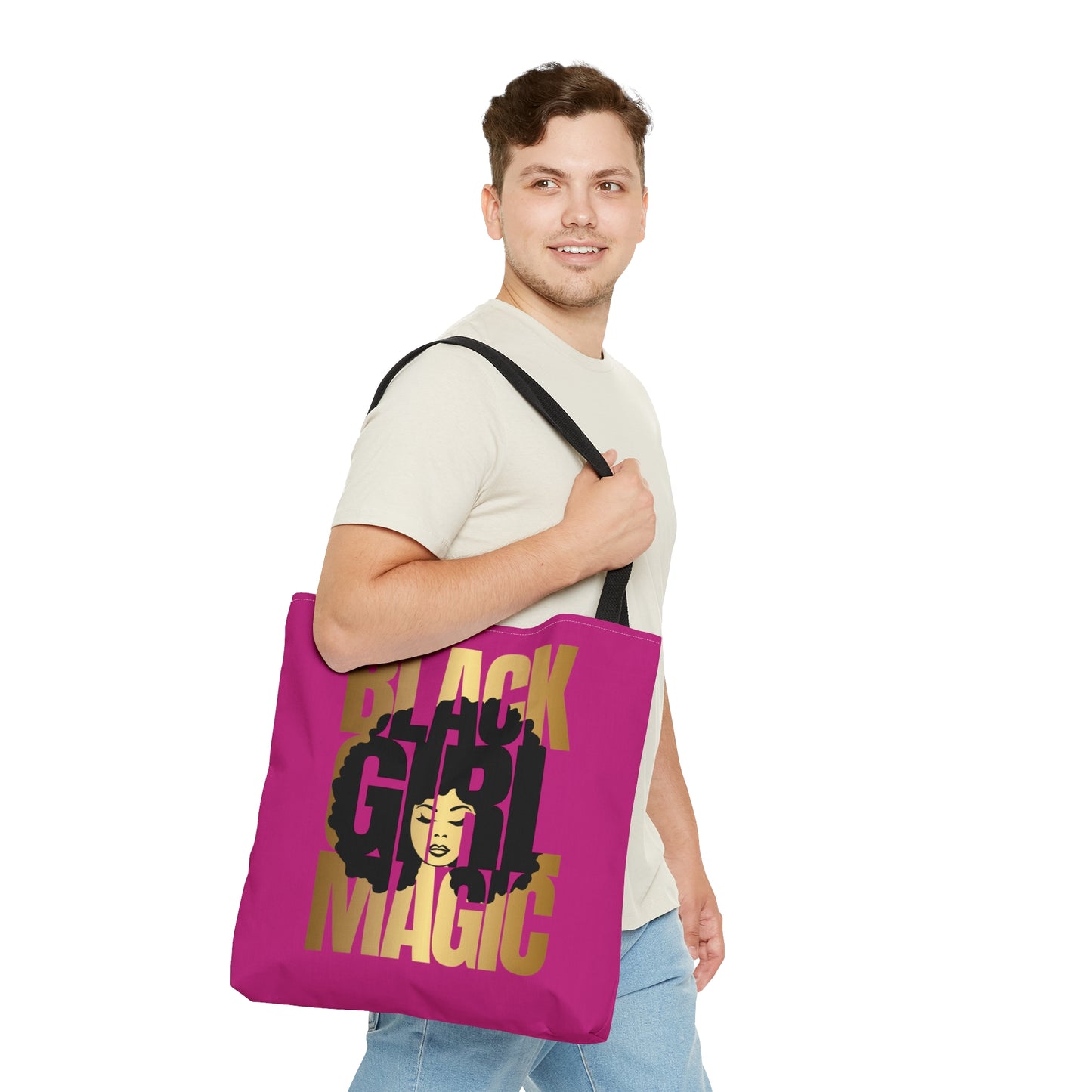 Pink Black Girl Magic Tote Bag