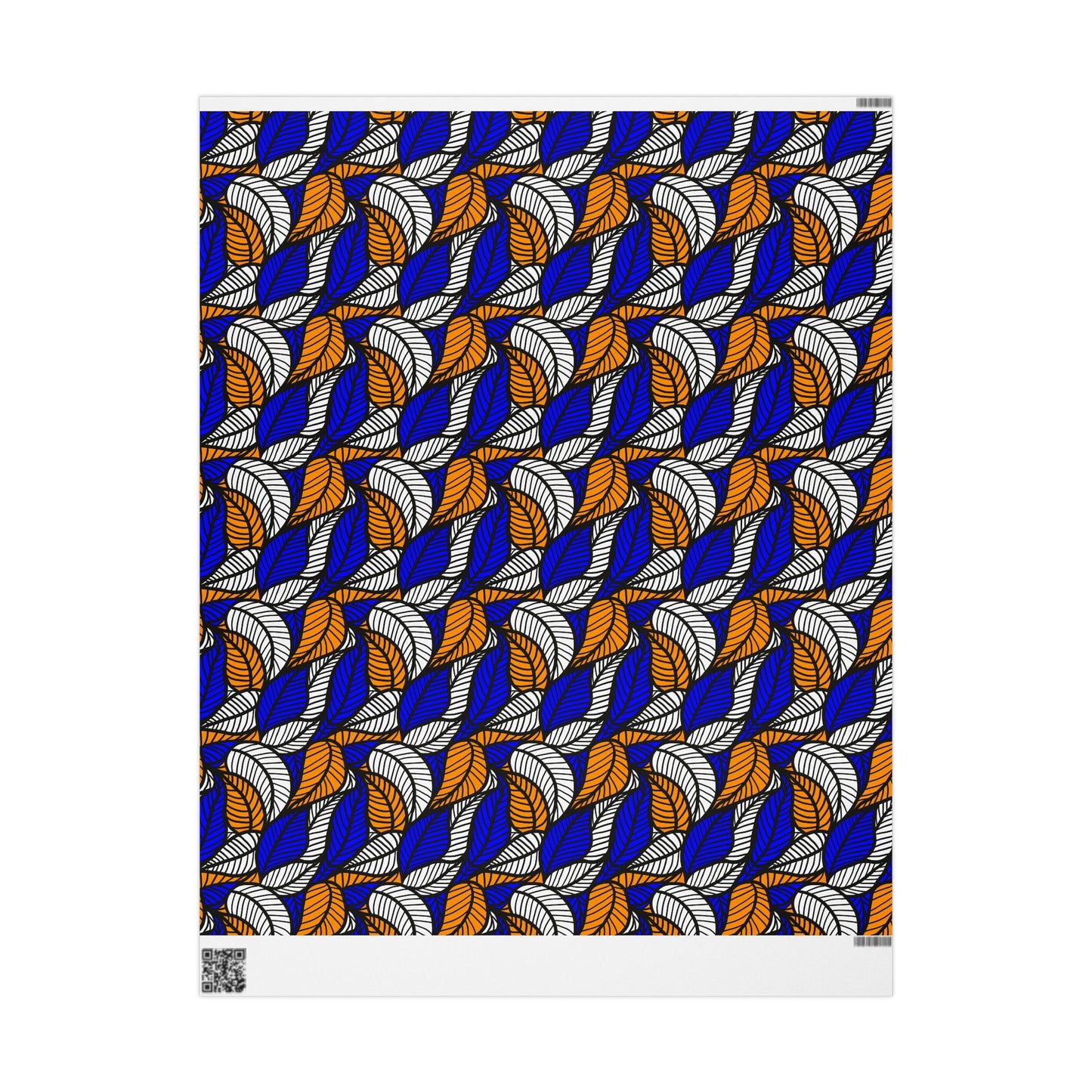 Blue Leaf Ankara Wrapping Papers | African Wrapping Paper | Afrocentric Wrapping Paper