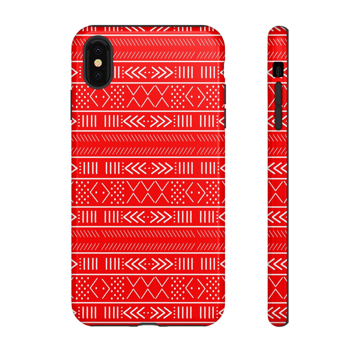 Red and White iPhone Tough Cases | Mudcloth iPhone Case | Afrocentric iPhone Case