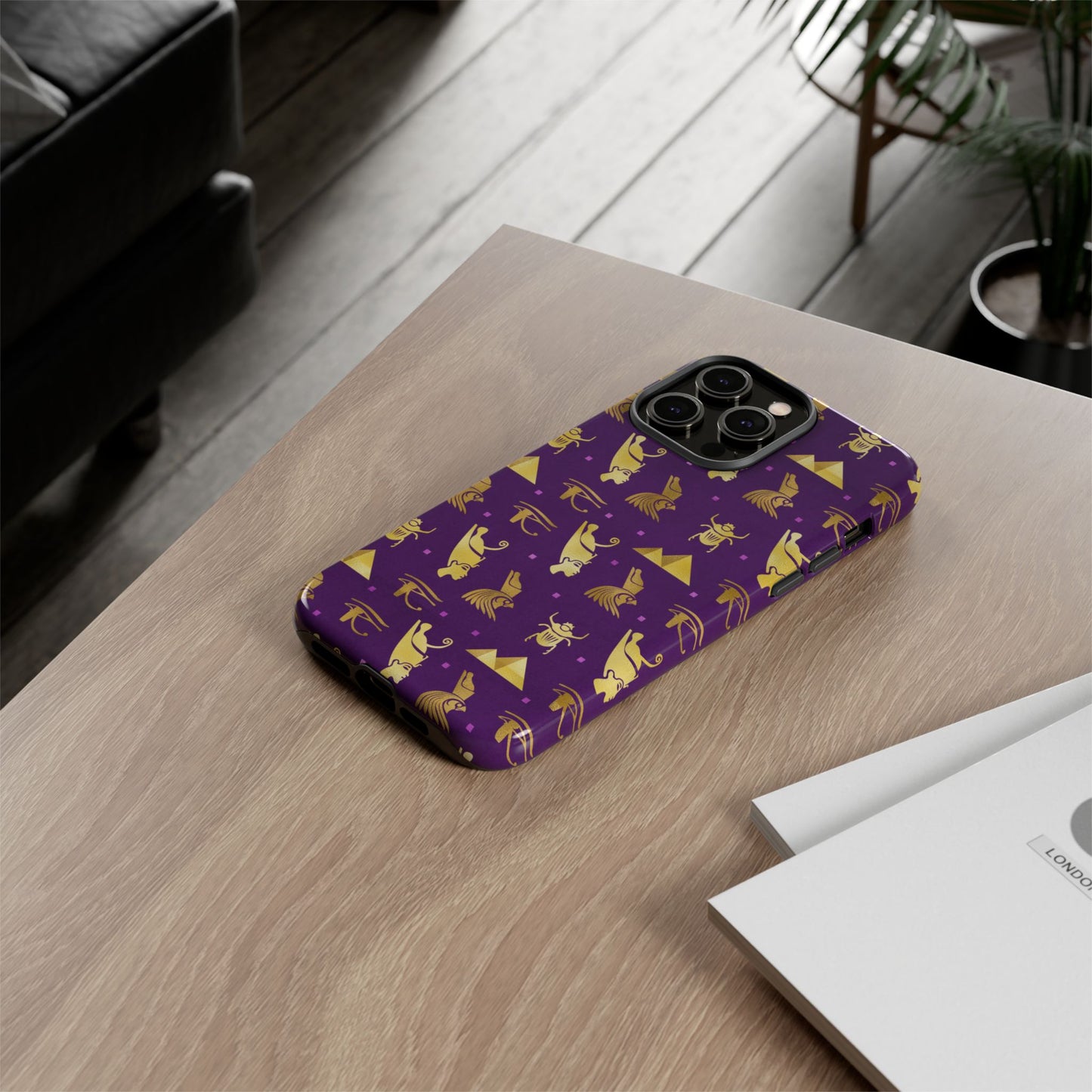 Purple and Gold Egyptian iPhone Tough Cases | Egyptian iPhone Case | Afrocentric iPhone Case