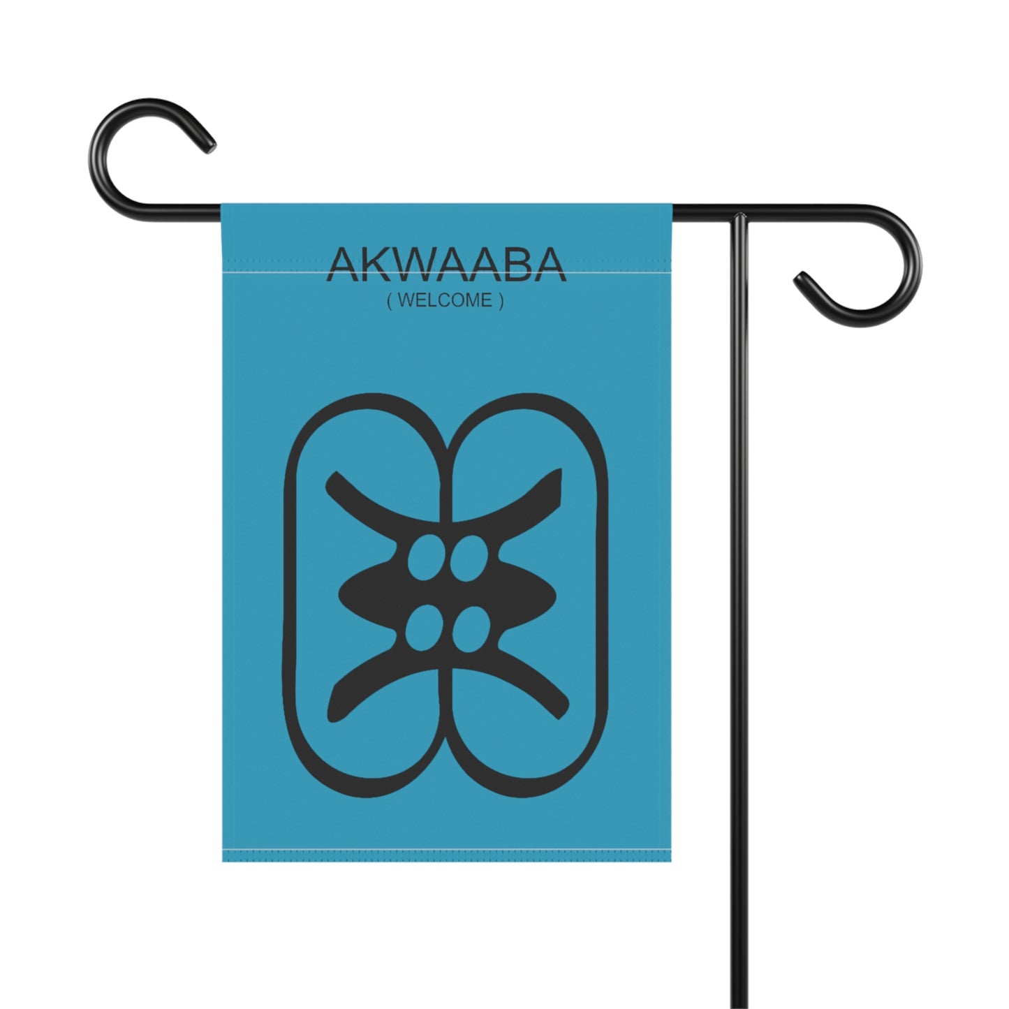 Blue Akwaaba (Welcome) Adinkra Garden & House Banner, Black History Gifts