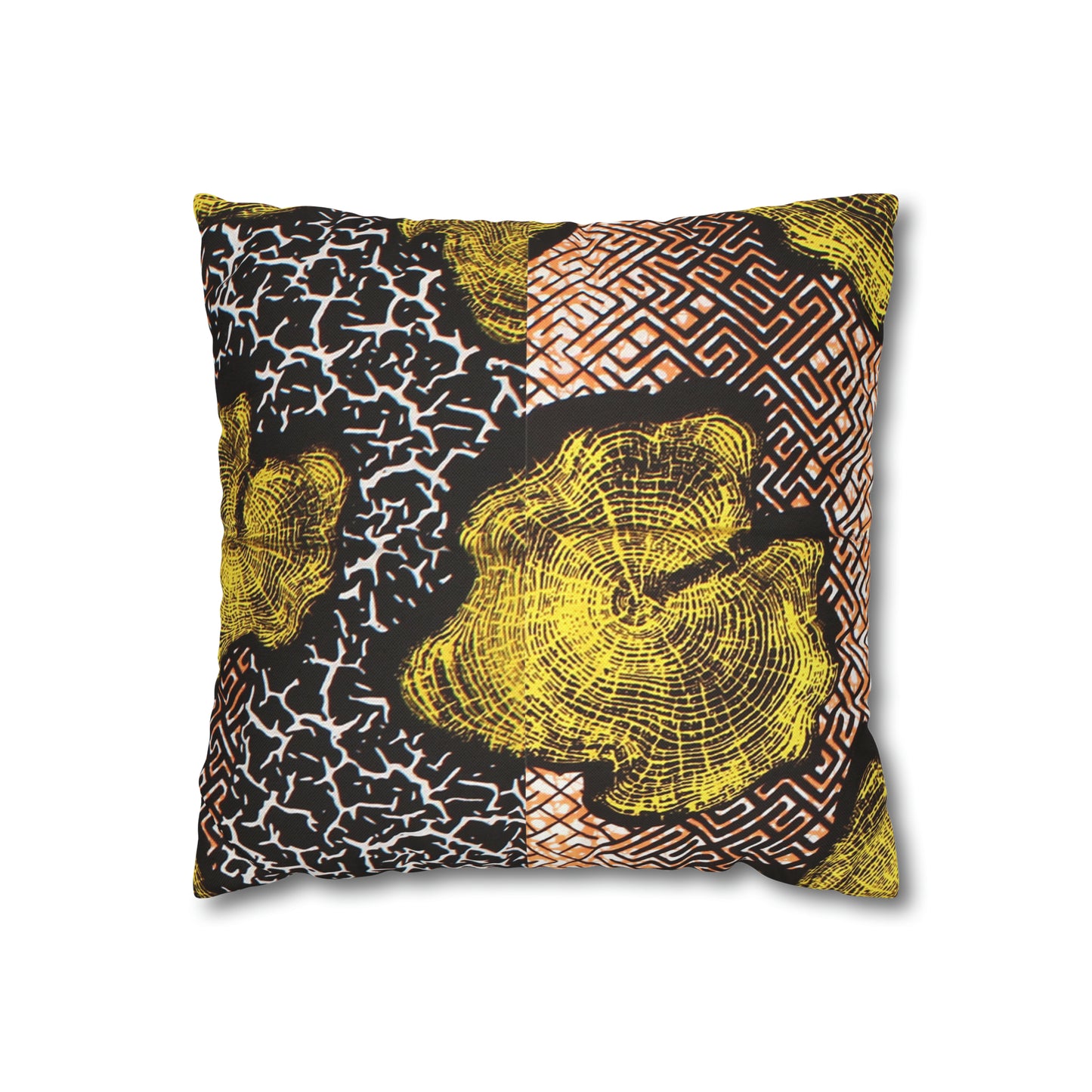 Black and Gold Ankara Square Pillow Case | Afrocentric Pillow Case