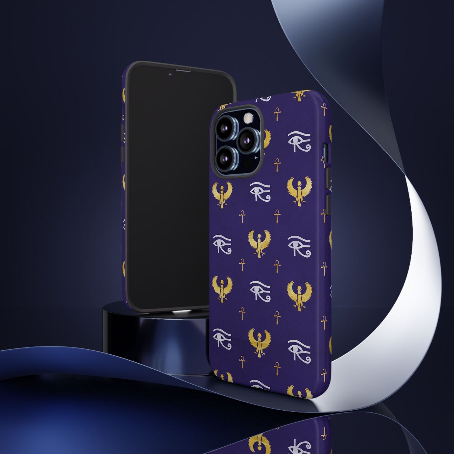 Blue Gold Egyptian iPhone Tough Cases | Egyptian iPhone Case | Afrocentric iPhone Case