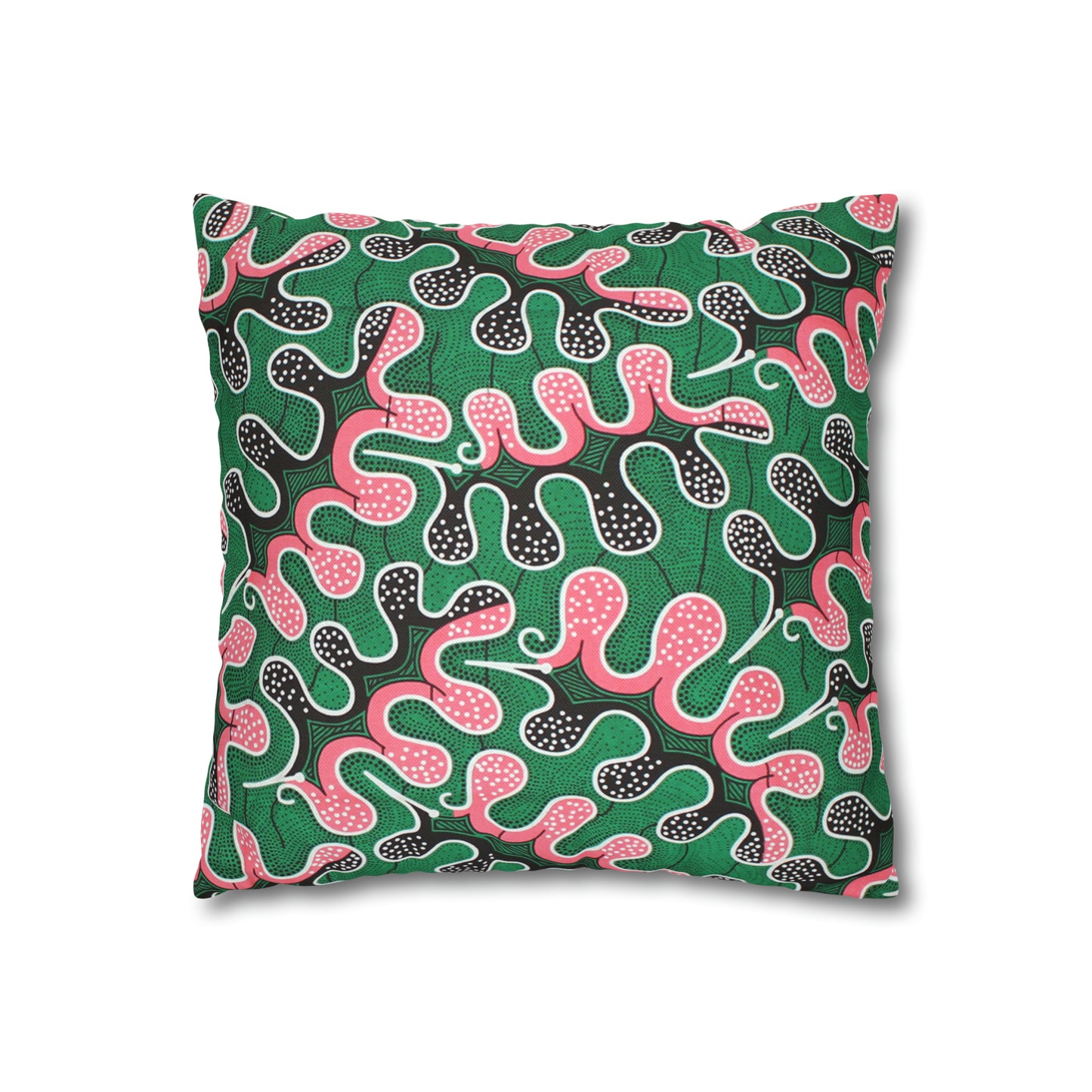 Pink and Green Ankara Square Pillow Case | Afrocentric Pillow Case