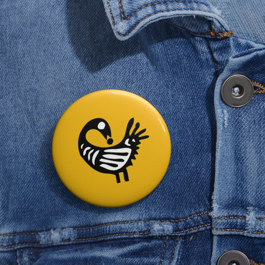 Yellow Pin Buttons - Sankofa Design | Unique African Accessories & Gifts