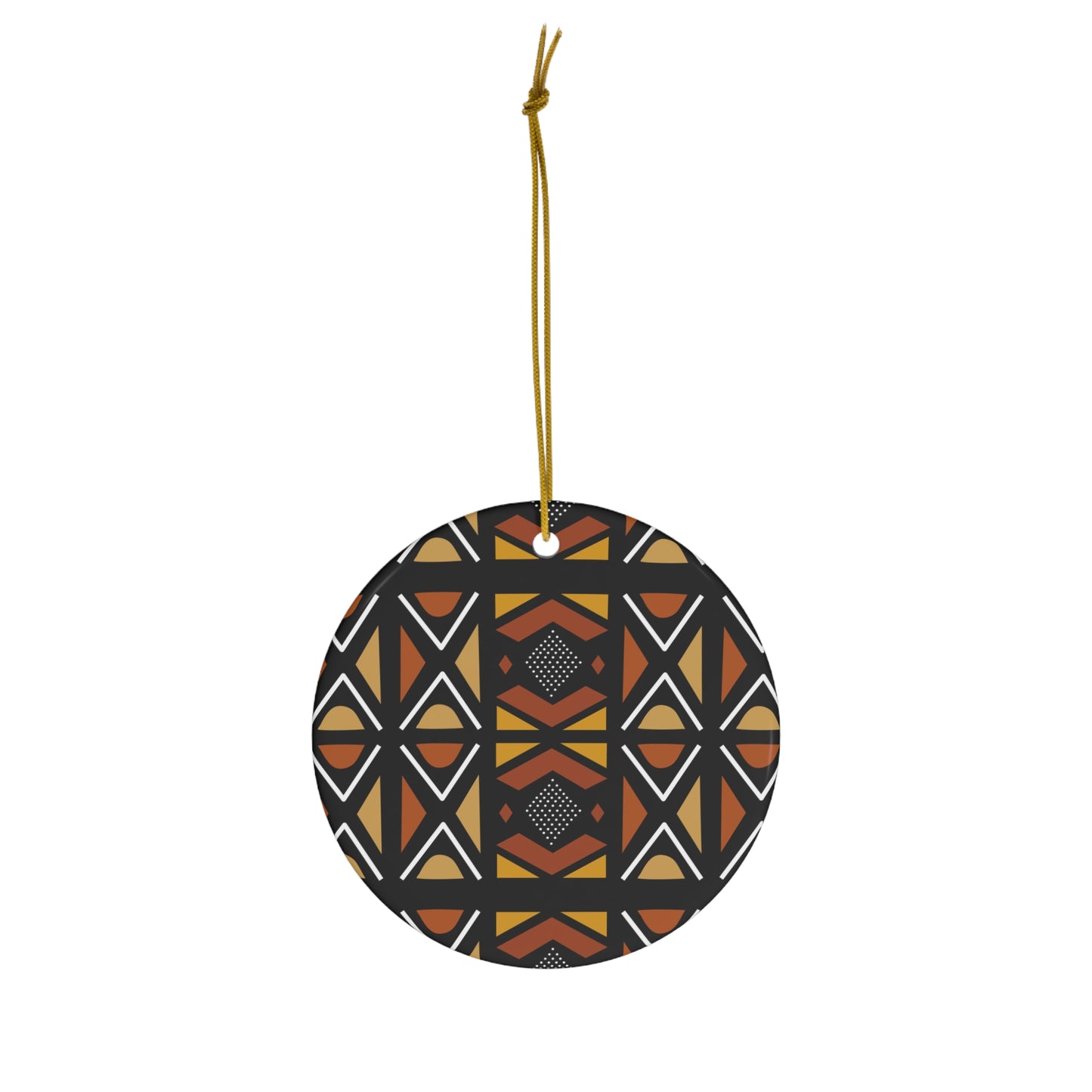 Mudcloth Ceramic Ornament, 4 Shapes