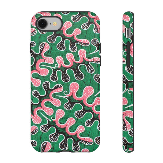 Green Pink iPhone Tough Cases | Ankara iPhone Case | Afrocentric iPhone Case