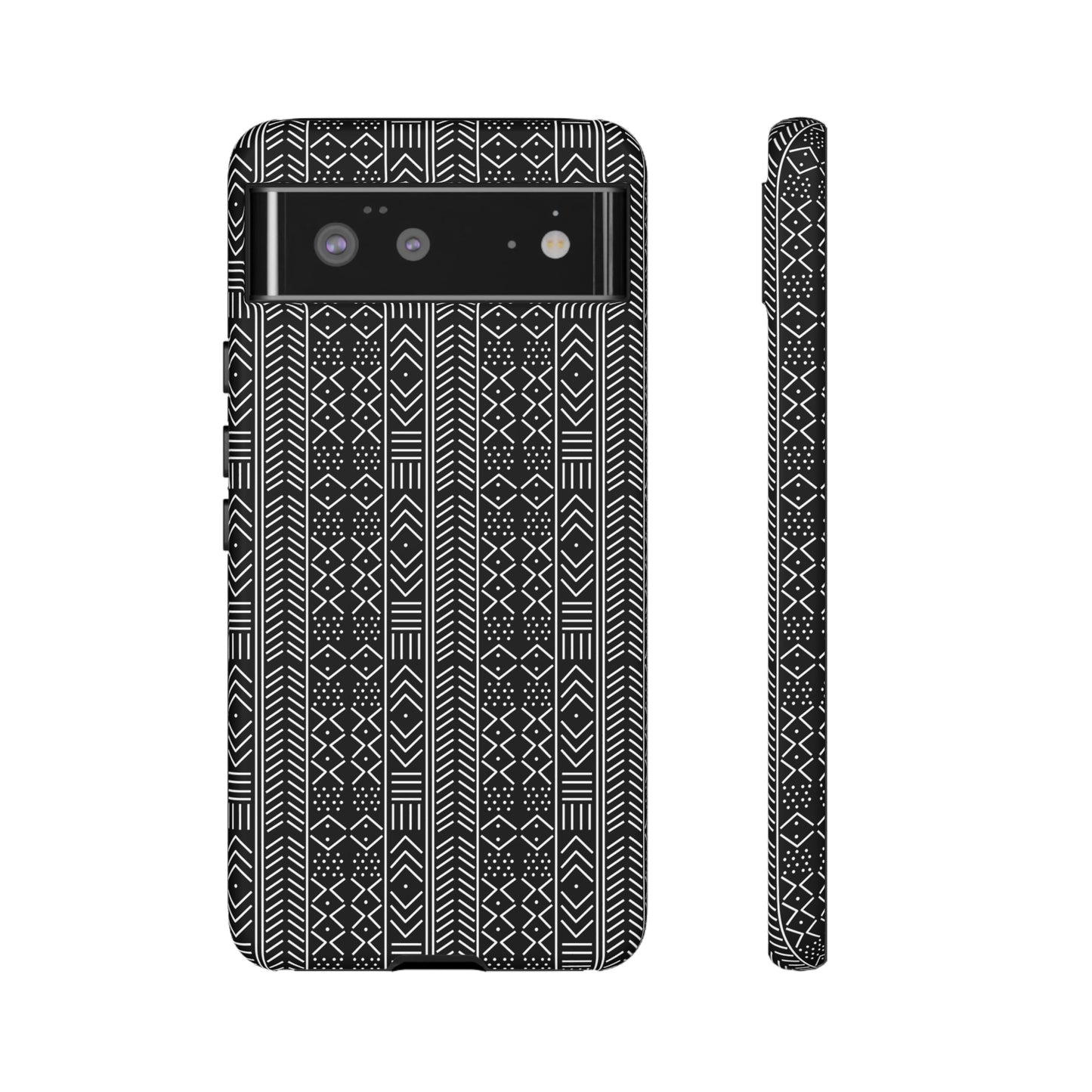 Black & White Mudcloth Google Pixel Tough Cases | African Google Pixel Case | Afrocentric Google Pixel Case