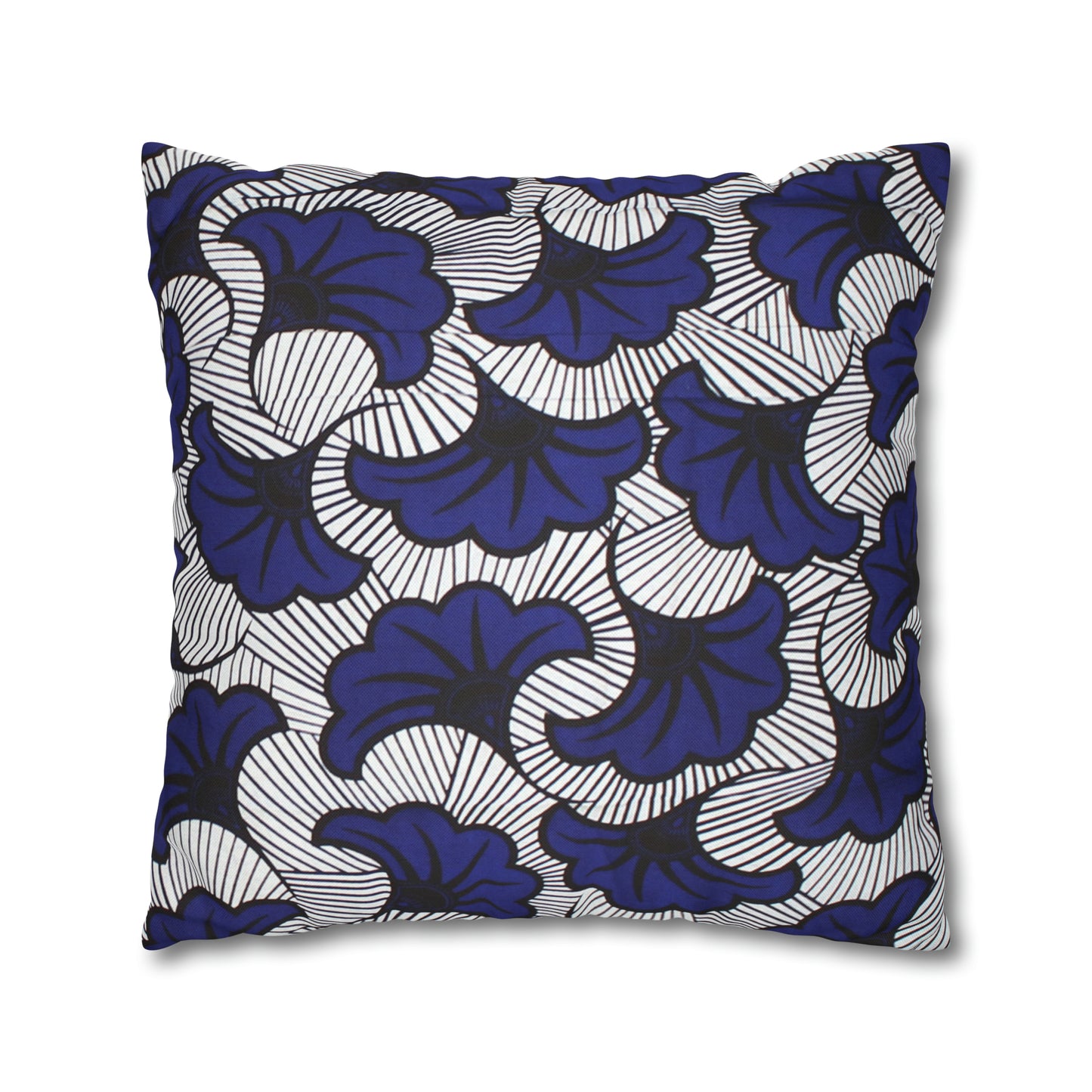 Blue Floral Ankara Square Pillow Case | Afrocentric Pillow Case