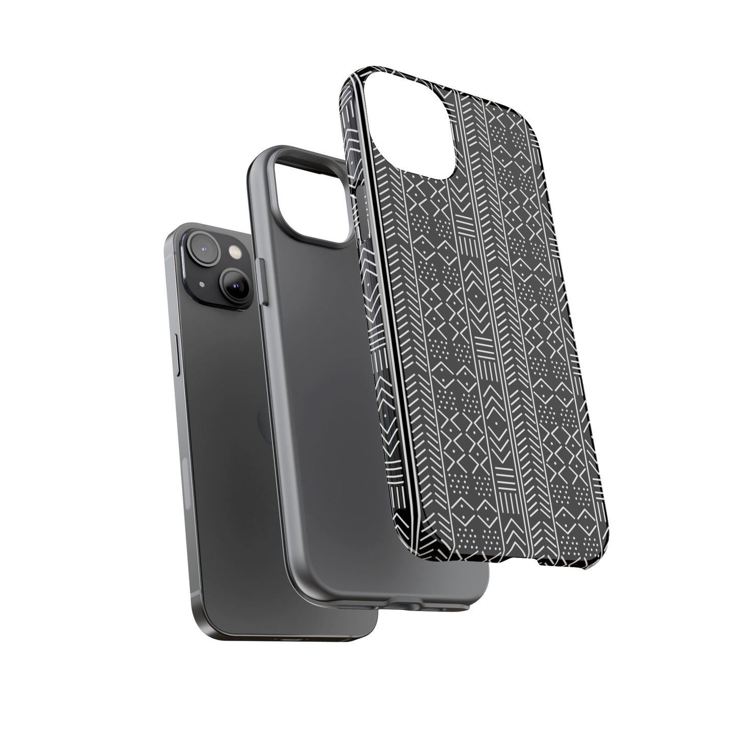 Black & White Mudcloth iPhone Tough Cases | African iPhone Case | Afrocentric iPhone Case
