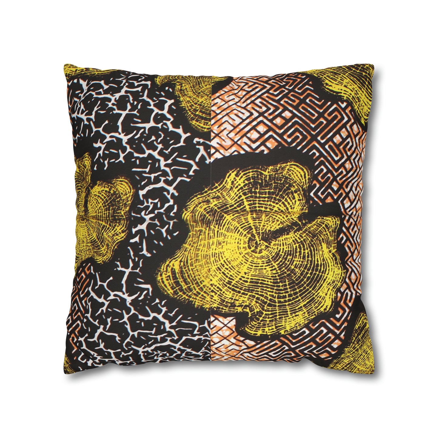 Black and Gold Ankara Square Pillow Case | Afrocentric Pillow Case