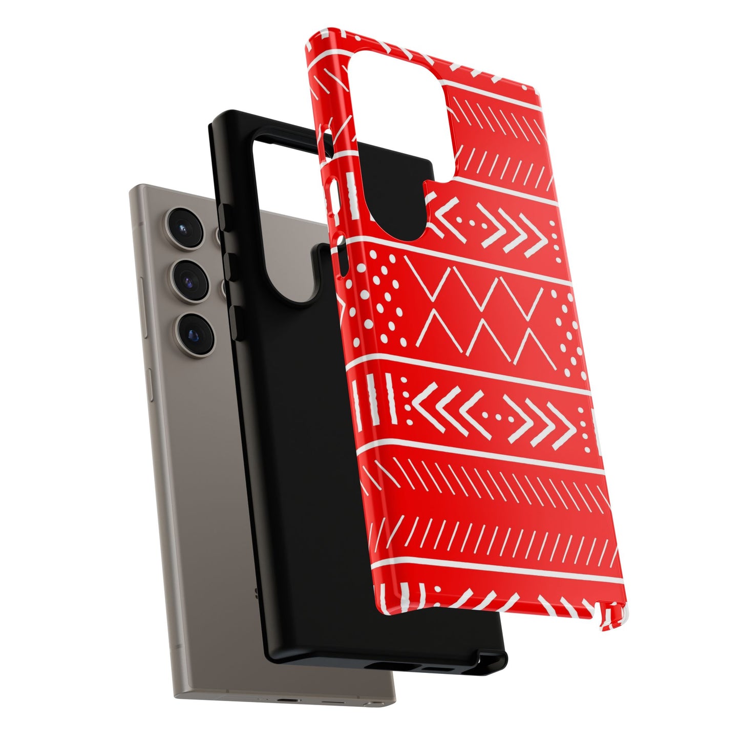 Red and White Mudcloth Samsung Tough Cases | African Samsung Case | Afrocentric Samsung Case | Mudcloth Samsung Case