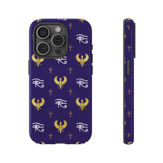 Blue Gold Egyptian iPhone Tough Cases | Egyptian iPhone Case | Afrocentric iPhone Case