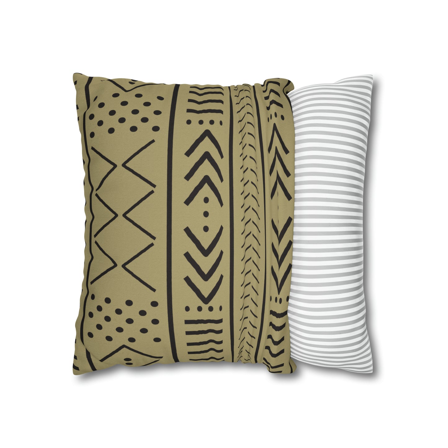 Biege Mudcloth Inspired Square Pillow Case | Afrocentric Pillow Case
