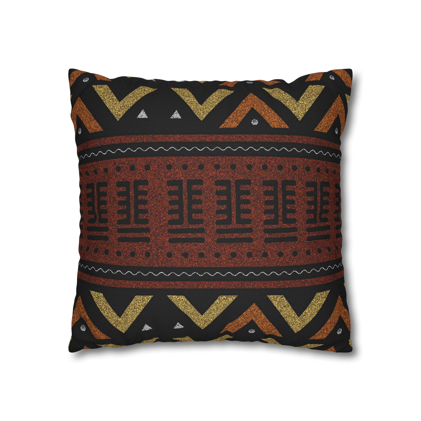 Brown Mudcloth Inspired Square Pillow Case | Afrocentric Pillow Case