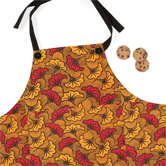 Orange Flower Ankara Apron