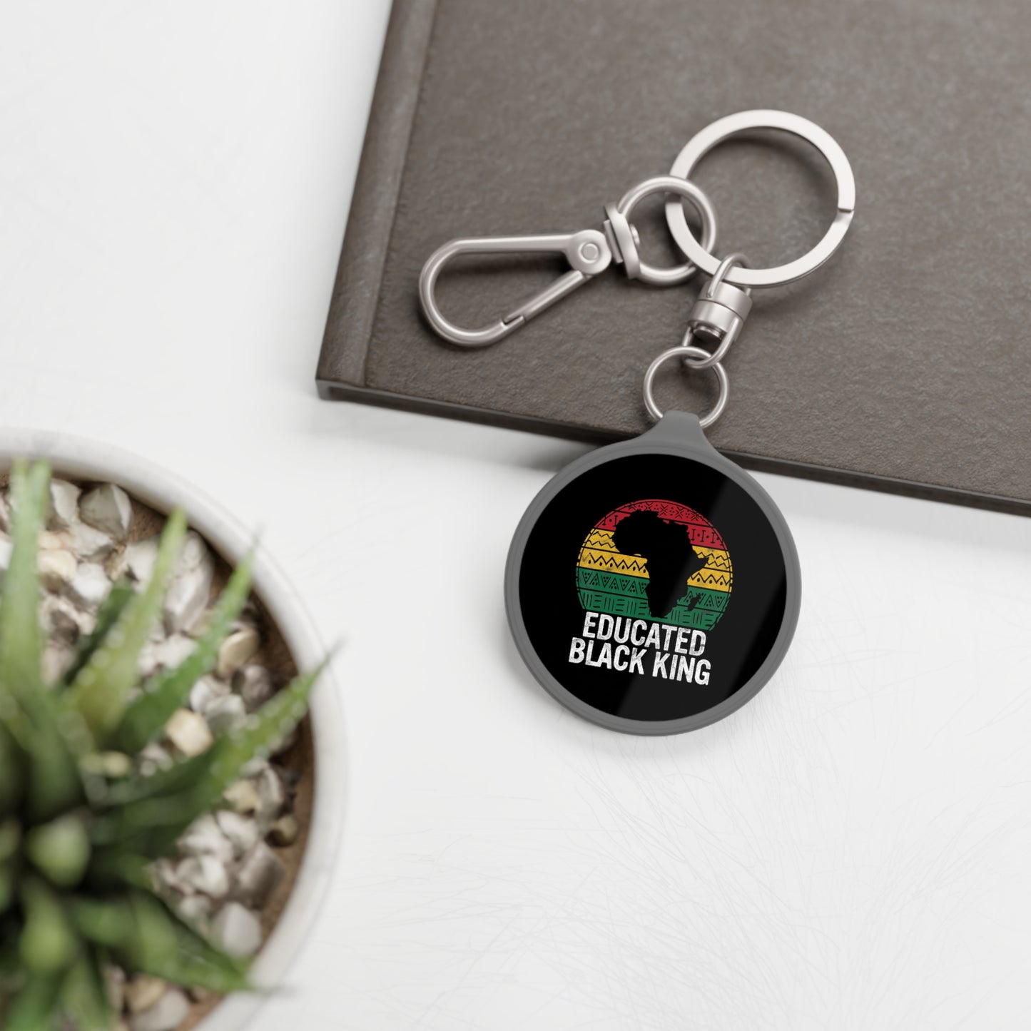 Educated Black King Keyring Tag | Black Men Rocks Keychain